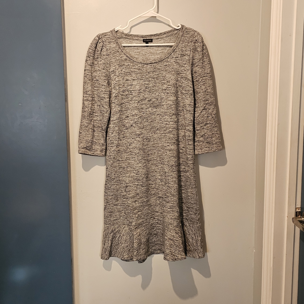 Talbots Gray Long Sleeve Dress Size M